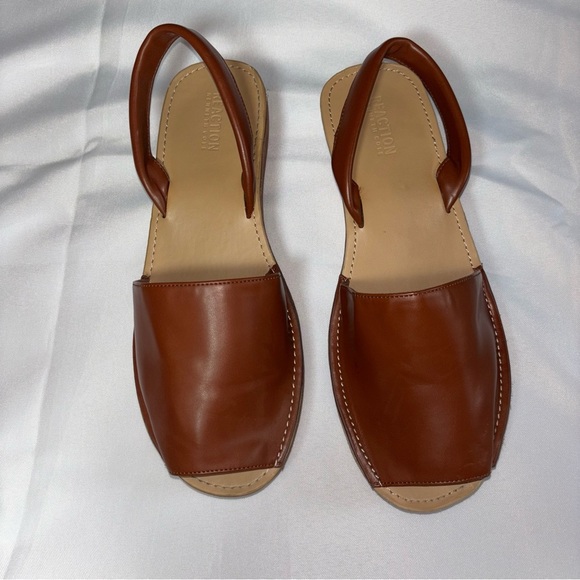 Kenneth Cole Reaction Fine Glass Brown Leather Women's Sandals Size 11 - Picture 3 of 14